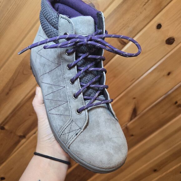 Duluth Trading Co Womens Ankle Work Boot Suede Gray/Purple Sz 8M High Arch - Picture 5 of 8